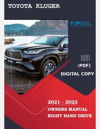 toyota kluger 2021-2022 owners manual rhd
